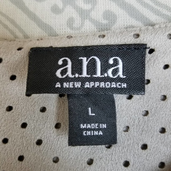 A.N.A. Tan Taupe Faux Suede Dress A-Line Size Large - Picture 8 of 12